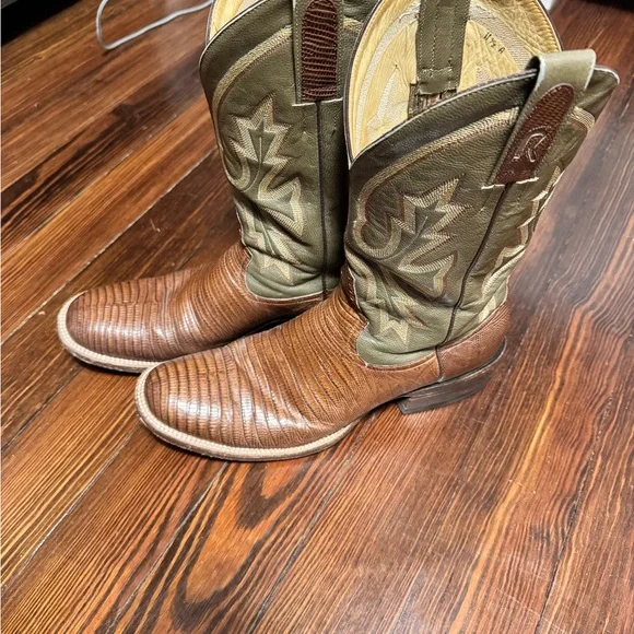 Brown Teju Lizard Cowboy Boots - Picture 3 of 4